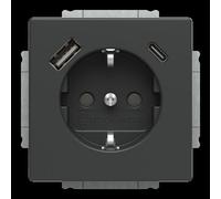 Prise Busch-Jaeger SCHUKO, modèle SB C 20 EUCB2USBAC-81 (référence : 2CKA002011A6300)