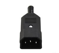 Prise CA 3 broches 10 A 250 V ignifuge noire (mâle) | 10 A 250 V - Charge maximale - Boîtier en plastique ignifuge - Noir - Pour une installation fixe