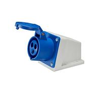 Prise CEE femelle 16A #113 3 Pôles de Surface IP44 220V-250V | Camping-car extérieur, ateliers, entrepôts, quais, installation en saillie simple, nylon résistant, degré IP44