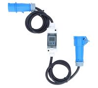 Prise CEE tripolaire 220-250 V CA, 16 A, avec compteur numérique LCD 220 V pour camping-cars et voitures électriques