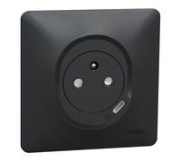 Prise Combi 2P+T - Schneider - Ovalis - USB-C 10 5W - Anthracite