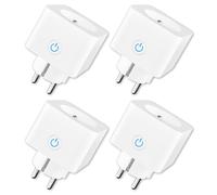 Prise Connectée Alexa WiFi (FR) 16A Suivi de Consommation Électrique Type E ANTELA Prise Intelligente compatible avec Google Home, Smart Life APP, Minuterie, 4PCs