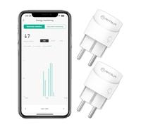 Prise Connectée Alexa WiFi Mini Mesure de Consommation Électrique ANTELA Prise Intelligente Compatible avec Google Home, Smart Life APP, Contrôle Vocal, Fonction de Temps, 2PCs