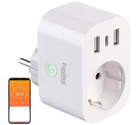 Luminea Home Control Prise connectée avec wattmètre et 3 ports USB avec charge rapide