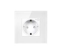 Prise Connectée Tuya WiFi, Prise Murale Encastrable UE, Indicateur de Consommation D'Énergie, Application et Télécommande Vocale