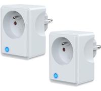 Prise connectée Wi-Fi intelligente, gris, lot de 2