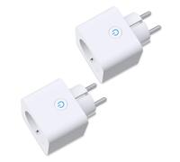 Prise Connectée WiFi 16A Mesure de Consommation Électrique ANTELA Prise Intelligente compatible avec Alexa/Google Home, APP Contrôle, Horaires & Minuterie，2PCs