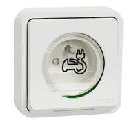 Schneider Electric - Mureva Styl - Prise courant 2P+T renforcee - encastre - IP55 - IK08 - EV - blanc - MUR39011