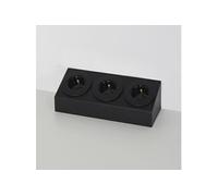 Prise cuisine BARRY - Bloc 3 prises Soft Touch noir