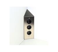 Prise cuisine BRIGHTON - Bloc 3 prises inox brossé