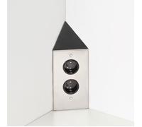 Prise cuisine BRIGHTON - Double prise inox brossé