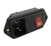 Prise d'alimentation AC tripolaire VDE C14 de panneau avec porte-fusible 5x20mm et interrupteur à bascule lumineux