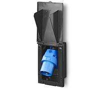 Prise d'alimentation CEE ProPlus encastrable rectangulaire, Noire