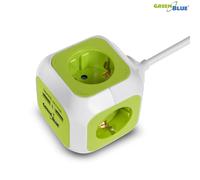 Green Blue GB118G MagicCube Quadruple prise de courant: version allemande 2 entrées USB 1,4m