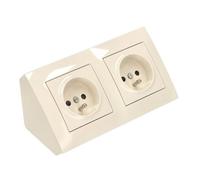 Prise d'angle double 2x230V Type F 16A crème / beige Kontakt Simon