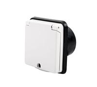 Prise d'auvent - 220 V - Blanc - 9 x 9 - Avec couvercle - Joint en caoutchouc - IP44