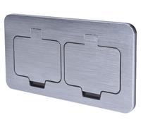 Prise de bureau encastrée IP55 aluminium SOLIGHT 5B323 double carré