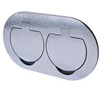 Prise de bureau encastrée IP55 aluminium SOLIGHT 5B325 double rond