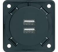 Prise de charge USB anth-mt 2x 3A - Bloc d'alimentation USB double Anthracite 926102505
