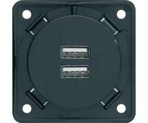 Prise de charge USB anth-mt 2x 3A - Bloc d'alimentation USB double Anthracite 926102505