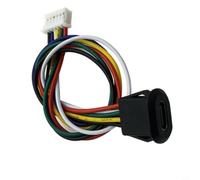 Prise de charge USB-C 6 broches 5 A charge rapide, prise de raccordement de type C étanche avec bornes, bloc d'alimentation robuste pour l'industrie et l'extérieur, noir