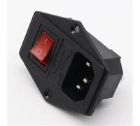 Prise de courant 10A AC 250V à 3 bornes avec porte-fusible, 1 pièce