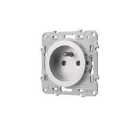 Prise de courant 2 Pôles + Terre Odace Aluminium