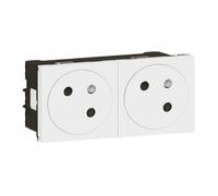 Legrand Prise double 2P+T Mosaic Link 077142L de surface raccordement latéral 4 modules Blanc