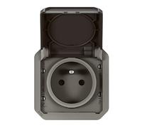 Legrand Prise de courant Plexo 069891L 2P+T composable étanche 16A IP55 avec enjoliveur anthracite