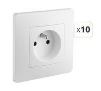 Prise de courant 2P+T - blanc - boîte de 10 - Caly DEBFLEX