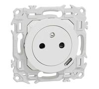 Prise terre + USB C 1 poste Schneider Electric Odace blanc