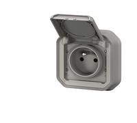 prise de courant - 2p+t - gris - encastré - legrand plexo 069831l
