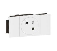 Prise de courant 2P+T - LEGRAND - 077101L - Surface Soluclip pour goulotte - 2 modules - 16 A