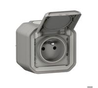 Legrand Prise de courant 2P+T Plexo 069731L 16A 250V~ Étanche IP55 IK08 Gris