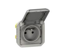 Prise de courant 2P+T Plexo composable gris (069551L)