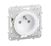 Schneider Electric – Prise de courant Odace S520049 – 2P+T – 4 connexions rapides par pôle – Blanc