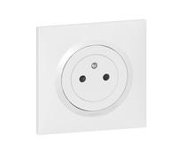 Legrand Prise de courant dooxie one 600735 2P+T 16A Surface avec plaque carrée blanche et griffes
