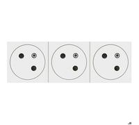 Prise de courant 3 X 2P+T surface Mosaic Link Legrand - 6 modules - 3 postes - Blanc