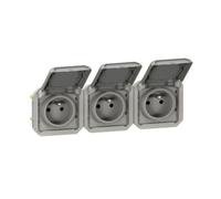 Legrand Prise de courant Plexo 069564L - 3x2P+T horizontale composable étanche - gris