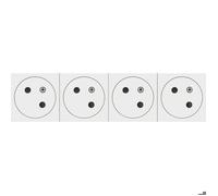 Prise de courant 4 X 2P+T surface Mosaic Link Legrand - 8 modules - 4 postes - Blanc