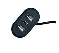Prise de courant intégrée 2 ports USB 1 type C Prise de bureau encastrée Transfert de données Adaptateur de charge pour adaptateur de voyage