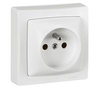 Legrand Prise de courant avec terre – Appareillage saillie bornes auto – Blanc