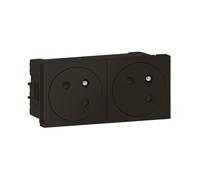 Prise de courant - LEGRAND - Mosaic Link - Double 2P+T - Noir mat - 16A - 4 modules