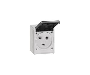 Prise de courant LEGRAND Plexo 2P+T 32A IP44 à poser en saillie Blanche