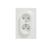 Schneider Electric - Prise Odace S521089 - 2P+T double blanc à griffes rénovation