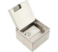 Prise de courant plate encastrée dans le sol, étanche, acier inoxydable, compatibilité avec les prises UE, courant nominal de 10A, puissance nominale de 2500W