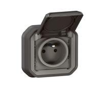 Prise de courant - Plexo - 069860L - 2P+T - Anthracite - IP55 IK08