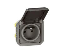 Legrand Prise de courant Plexo 069891L 2P+T composable étanche 16A IP55 avec enjoliveur anthracite