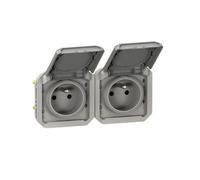 Prise de courant - Plexo - 2x2P+T - Horizontale - Étanche - 16A 250V IP55