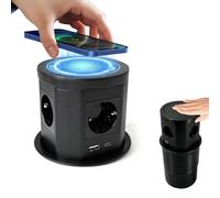 Prise de Courant Polyvalente, Prise de Courant, doseur Simple pour Plaque de Travail avec Charge de câbles de 15 W, 4 CA, 1 USB C, 1 USB-A pour câble de Courant de Bureau de Cuisine, câble de 1,5 m